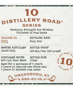 10 Distillery Road Series Finished in Rum Casks Kentucky Straight Rye Whisky - World of Whiskey Sale