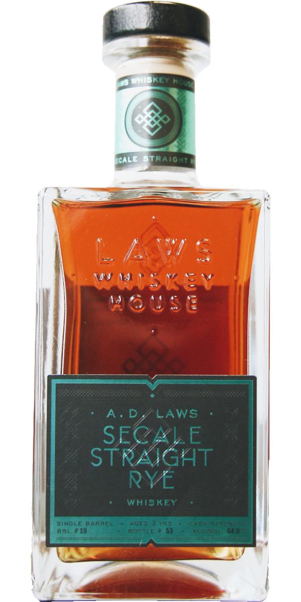 A.D. Laws Small Batch Secale Straight Rye Whiskey - World of Whiskey Sale A.D. Laws Small Batch Secale Straight Rye Whiskey - World of Whiskey Sale