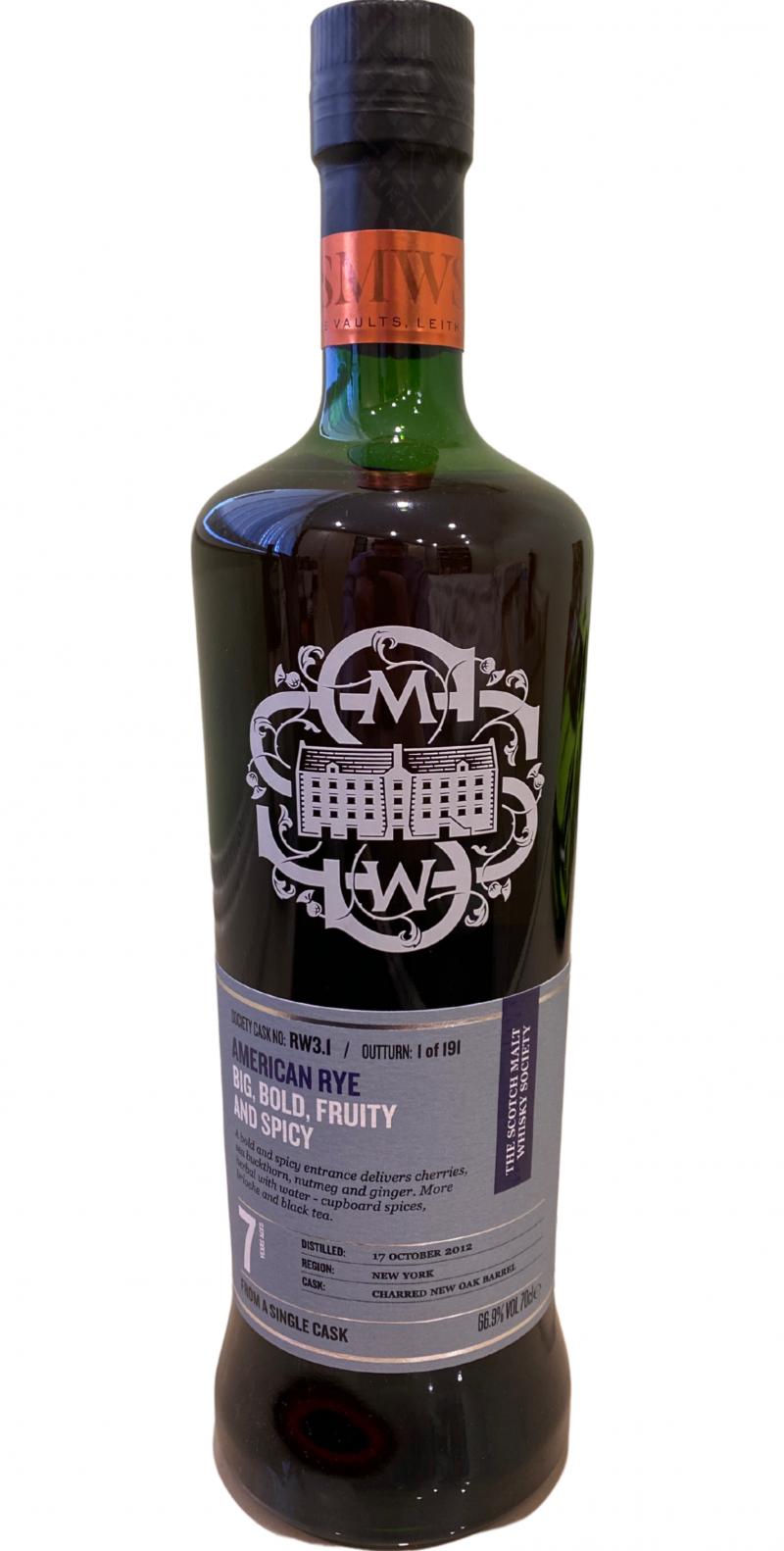 American Rye Whiskey 2012 SMWS RW3.1 Big Bold Fruity And Spicy | 700ML - World of Whiskey Sale American Rye Whiskey 2012 SMWS RW3.1 Big Bold Fruity And Spicy | 700ML - World of Whiskey Sale