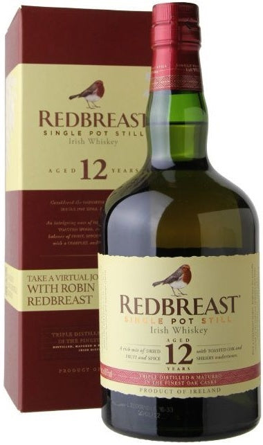 Redbreast 12 Year Old Single Pot Still Irish Whiskey 750ml Redbreast 12 Year Old Single Pot Still Irish Whiskey 750ml