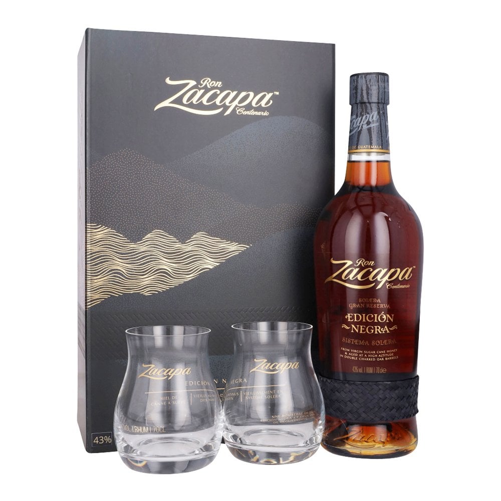 Ron Zacapa Edicion Negra Rum - 2 Glass Gift Pack Ron Zacapa Edicion Negra Rum - 2 Glass Gift Pack