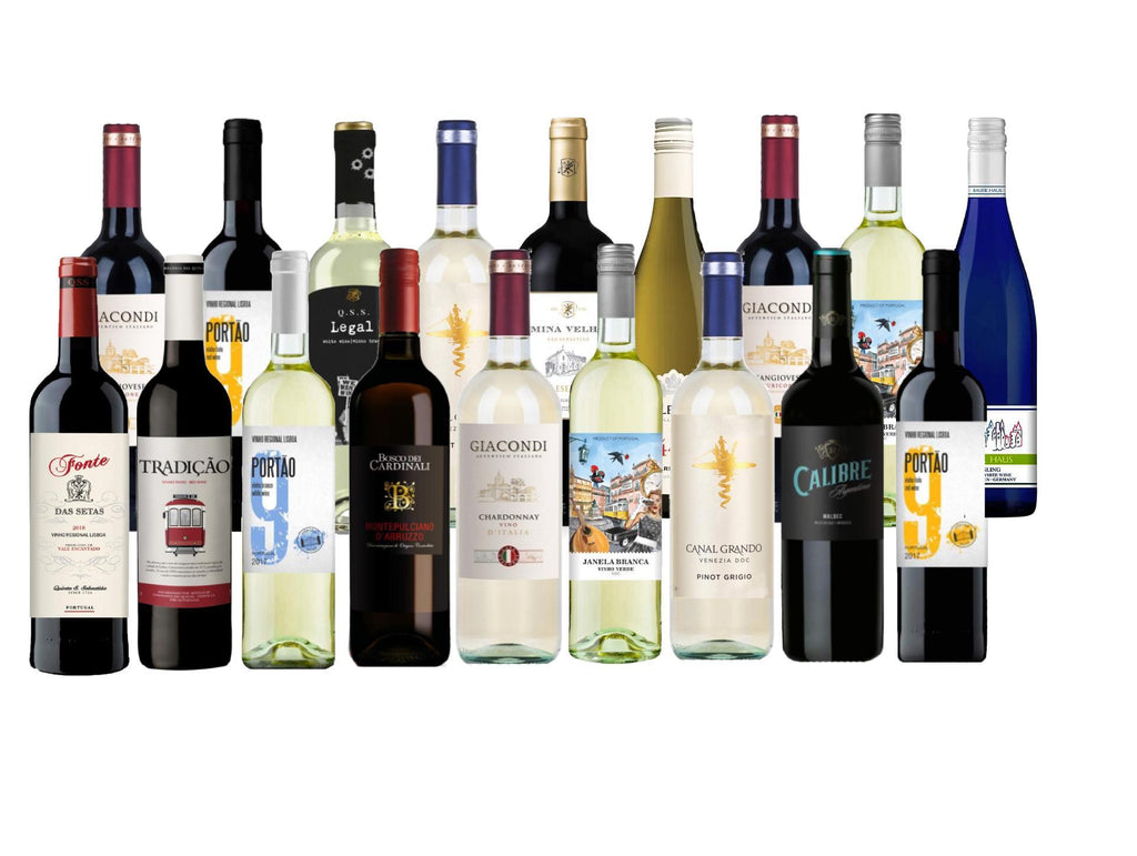 18 Bottle Ultimate Sampler Wine Set - Red Wine, White Wine, Or Mixed (750 ml) 18 Bottle Ultimate Sampler Wine Set - Red Wine, White Wine, Or Mixed (750 ml)