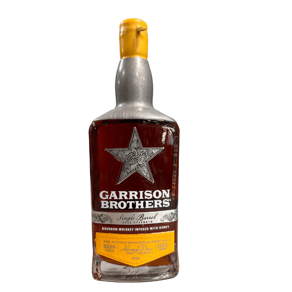 Garrison Brothers Honeydew Cask Strength 127.2 Proof Barrel HD107 Bourbon Whiskey Infused With Honey Garrison Brothers Honeydew Cask Strength 127.2 Proof Barrel HD107 Bourbon Whiskey Infused With Honey