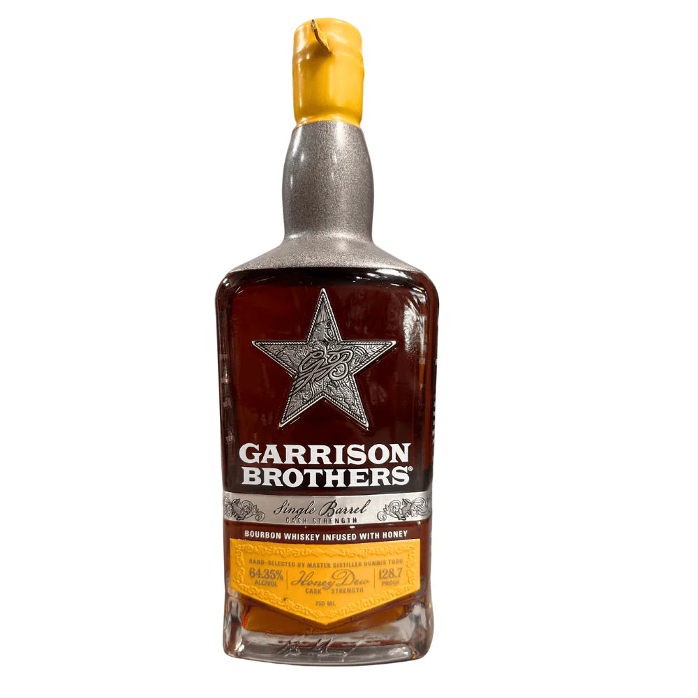 Garrison Brothers Honeydew Cask Strength 128.7 Proof Barrel HD105 Bourbon Whiskey Infused With Honey Garrison Brothers Honeydew Cask Strength 128.7 Proof Barrel HD105 Bourbon Whiskey Infused With Honey